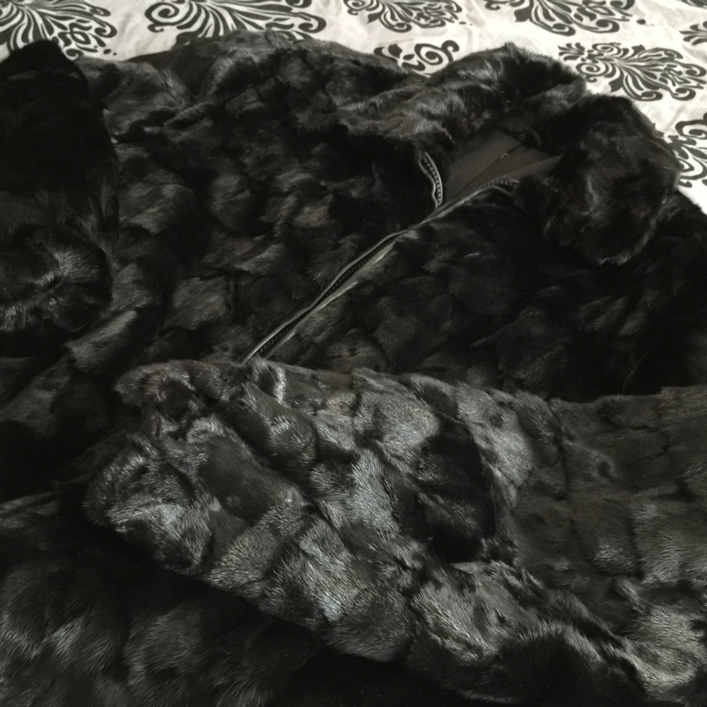 Mink coat W/ hood & hat cap